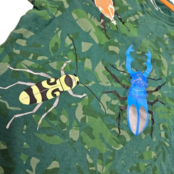 Mountain Warehouse Kids Green Camo Bug Print T-Shirt 7-8 Yrs 100% Organic Cotton - Picture 3 of 6